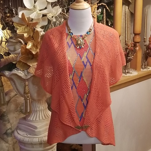 One7Six Crocheted Shawl Vest - Picture 2 of 9